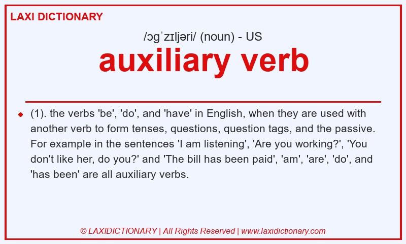Definition auxiliary verb in American English