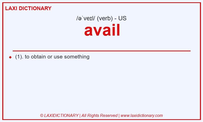Definition avail in American English