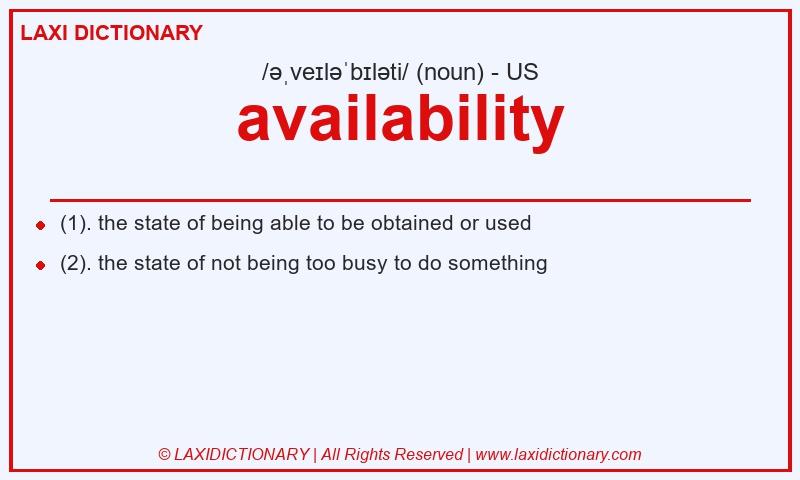 Definition availability in American English
