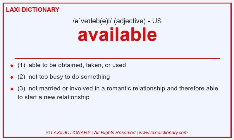 Definition available in American English
