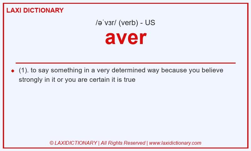 Definition aver in American English