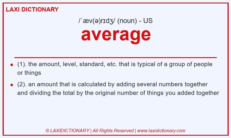 Definition average in American English