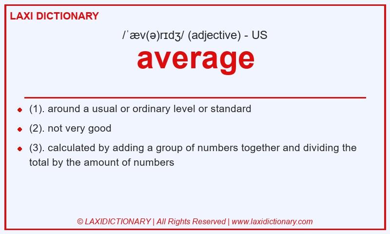 Definition average in American English