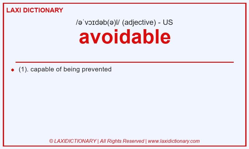 Definition avoidable in American English