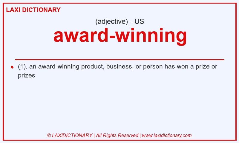 Definition award-winning in American English