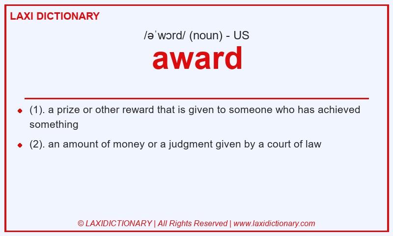 Definition award in American English