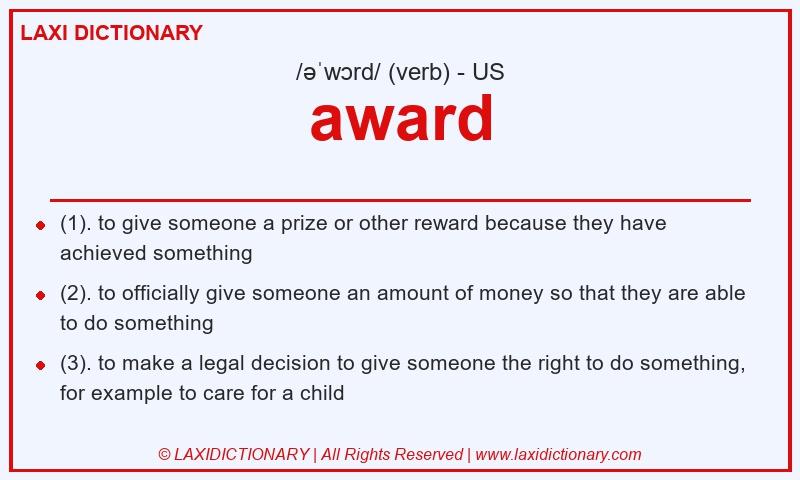 Definition award in American English