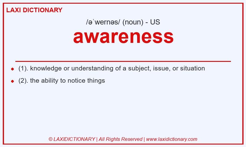Definition awareness in American English