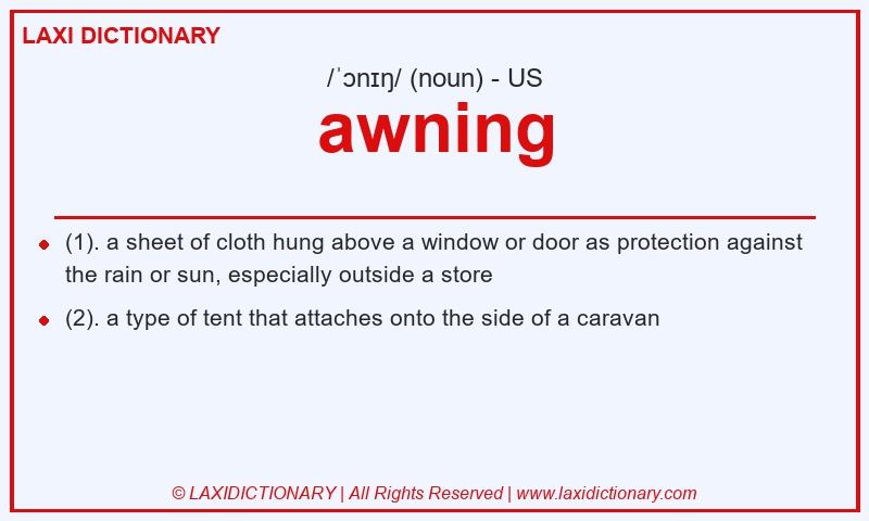 Definition awning in American English