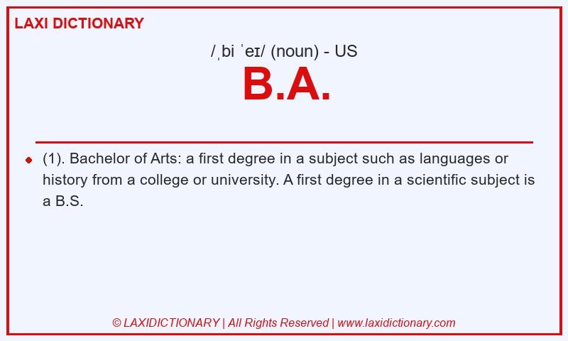 Definition B.A. in American English