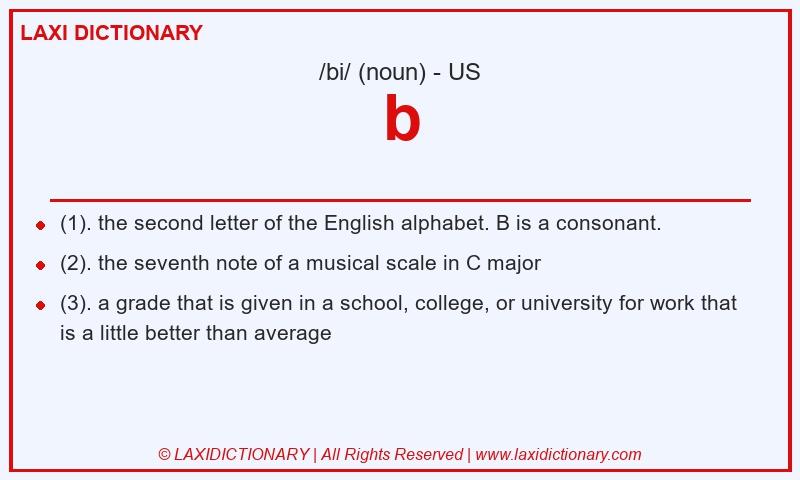 Definition b in American English