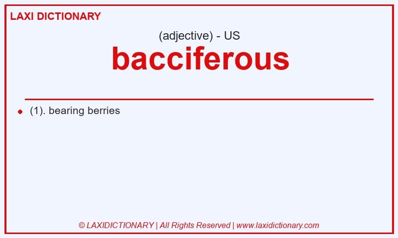 Definition bacciferous in American English