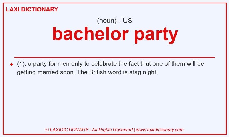 Definition bachelor party in American English