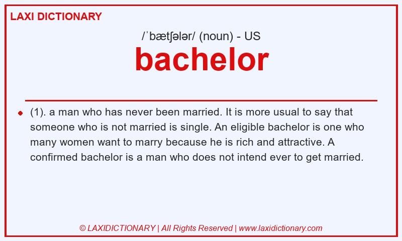 Definition bachelor in American English