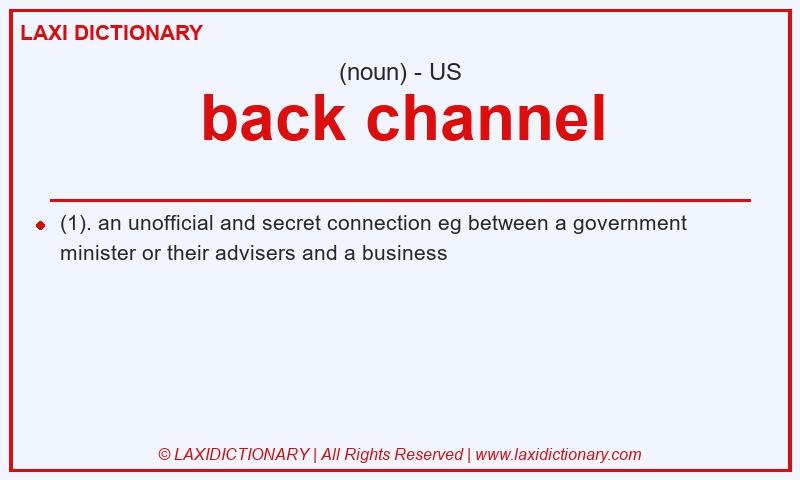 Definition back channel in American English