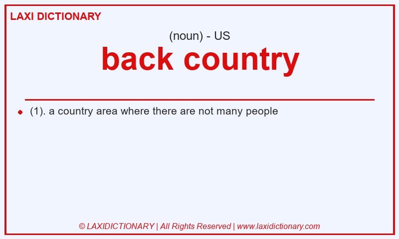 Definition back country in American English