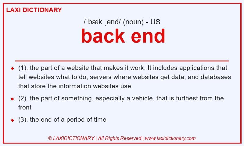 Definition back end in American English