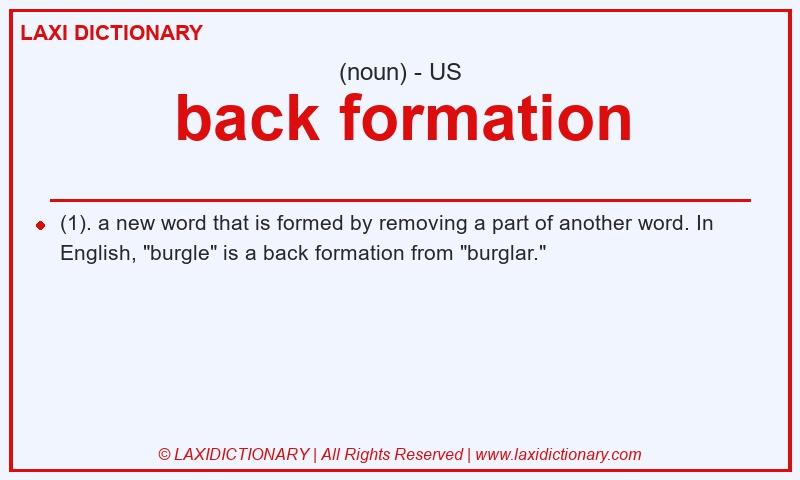 Definition back formation in American English