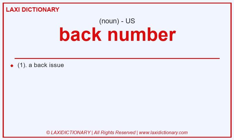 Definition back number in American English