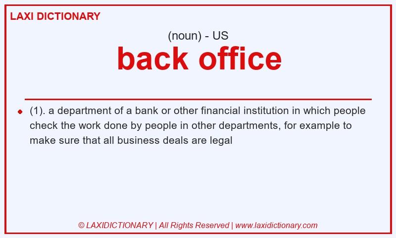 Definition back office in American English