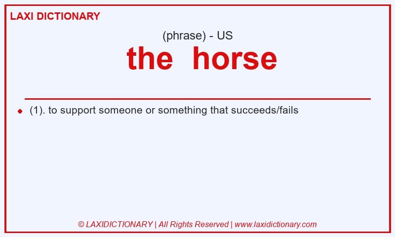 Definition the horse in American English