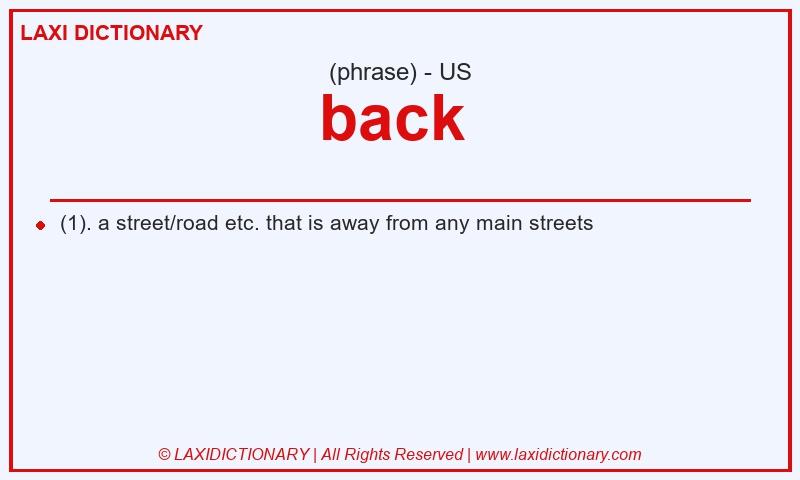 Definition back  in American English