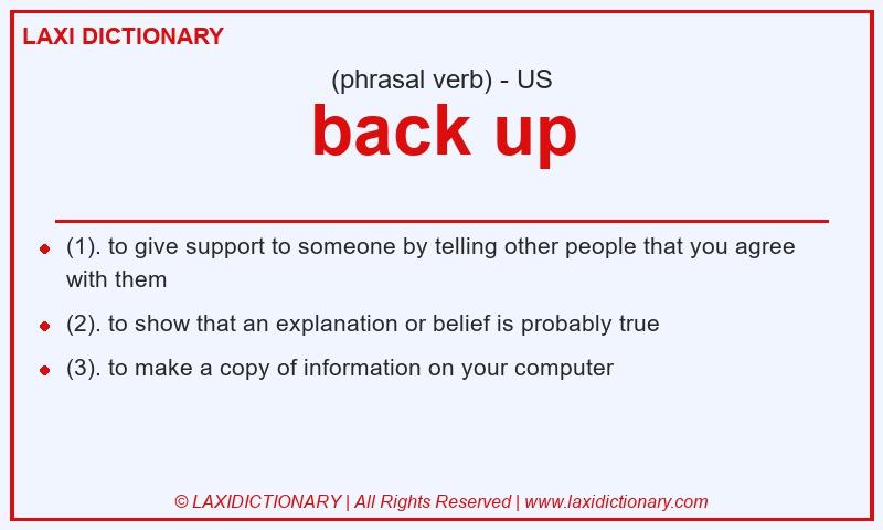 Definition back up in American English