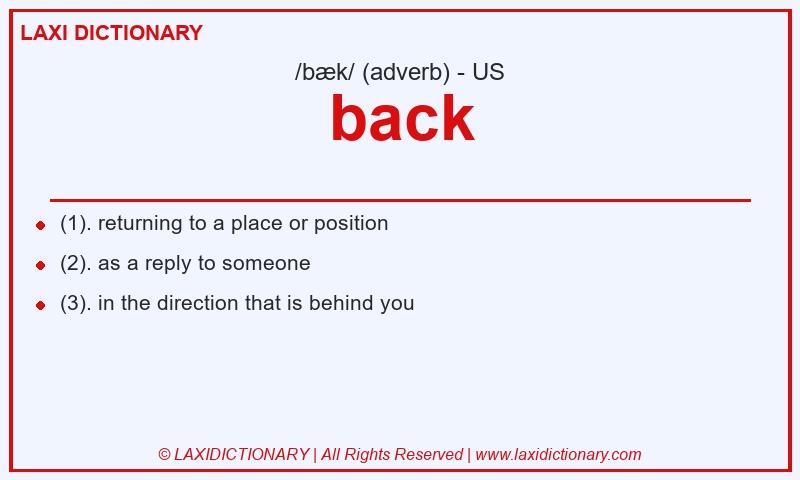 Definition back in American English