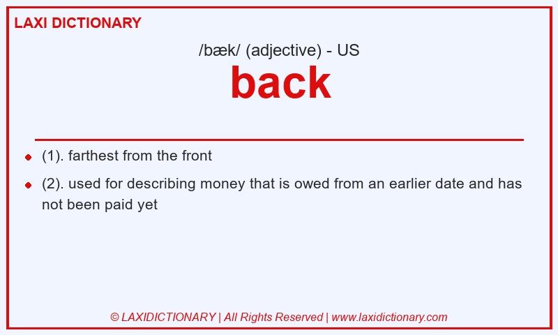 Definition back in American English