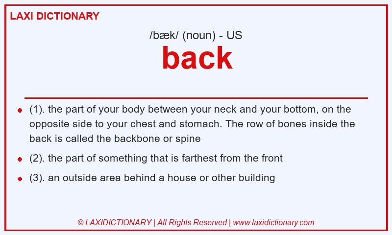 Definition back in American English