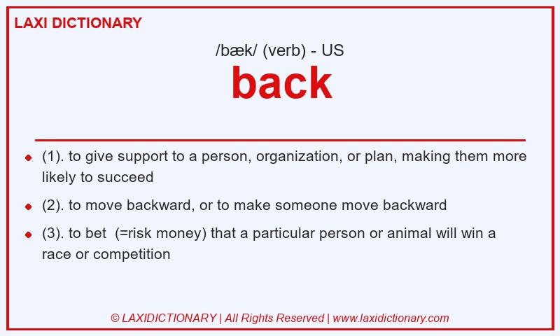 Definition back in American English