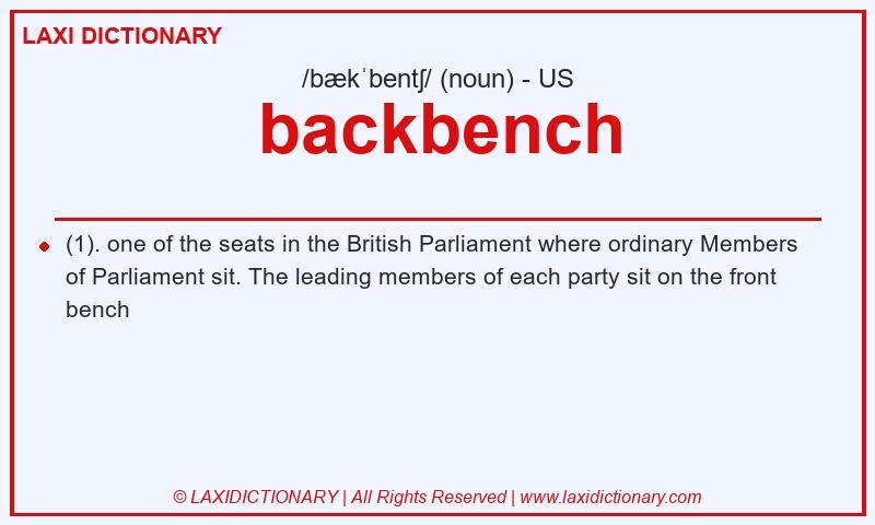 Definition backbench in American English
