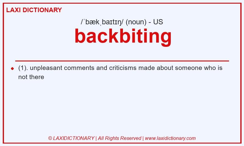 Definition backbiting in American English