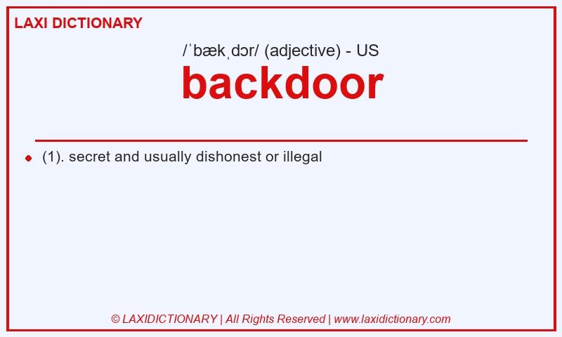 Definition backdoor in American English