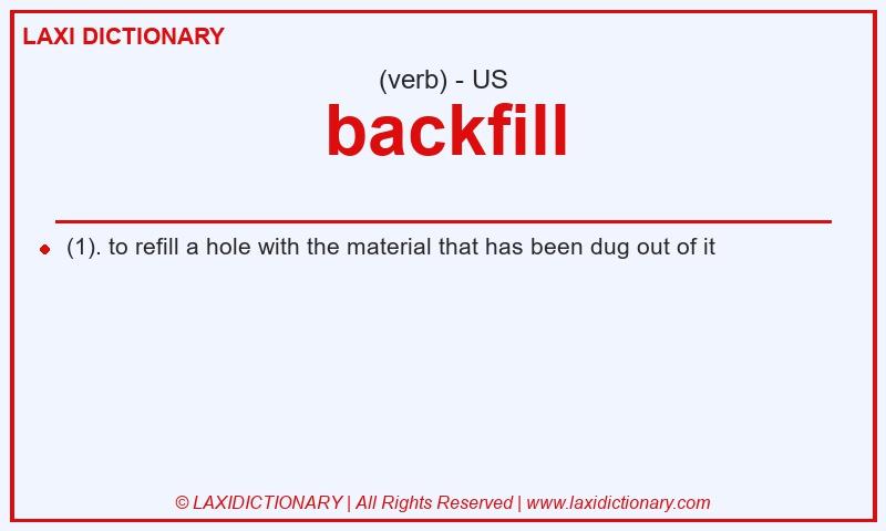 Definition backfill in American English