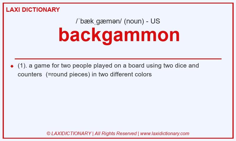 Definition backgammon in American English