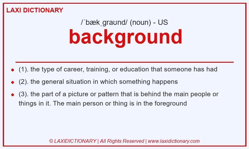 Definition background in American English