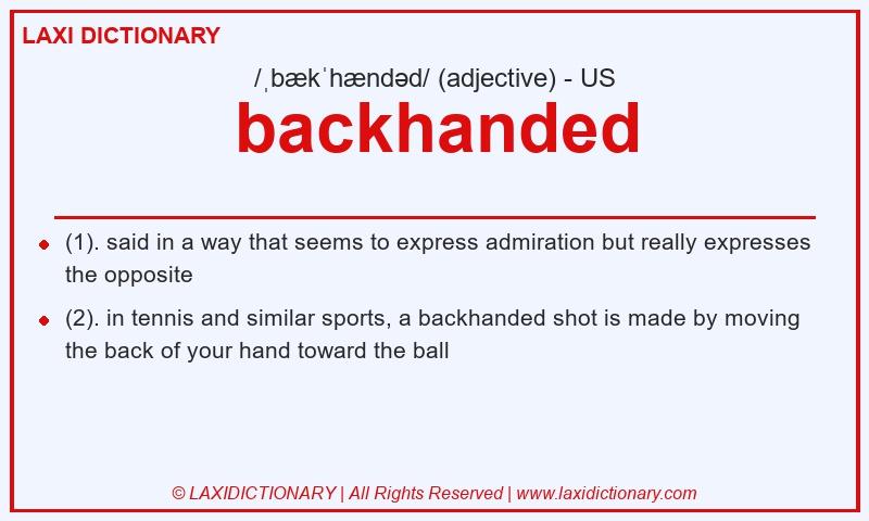 Definition backhanded in American English
