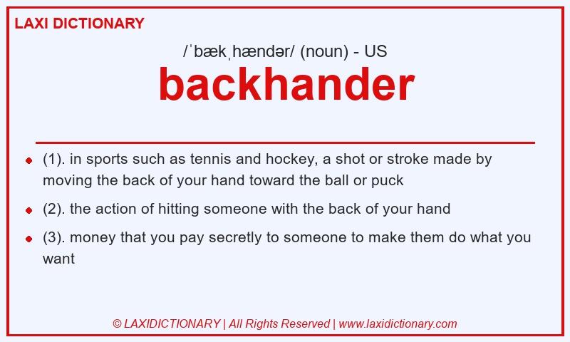 Definition backhander in American English