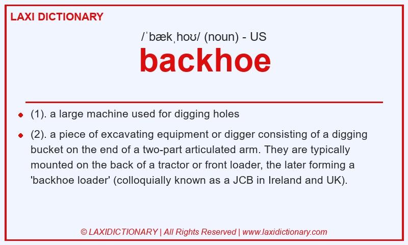Definition backhoe in American English