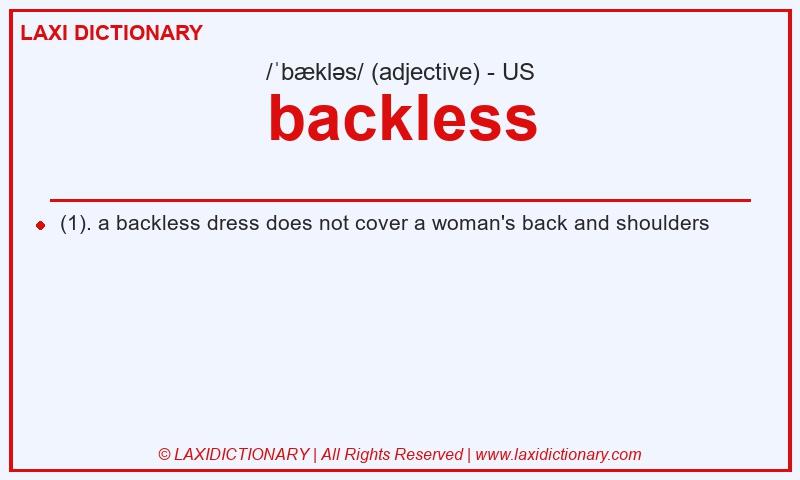 Definition backless in American English