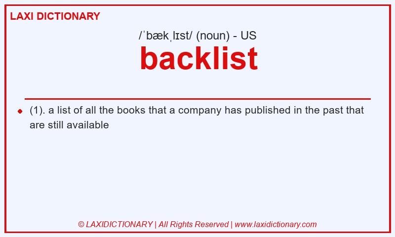 Definition backlist in American English