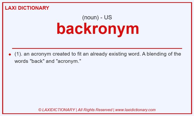 Definition backronym in American English