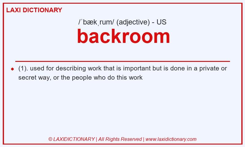 Definition backroom in American English