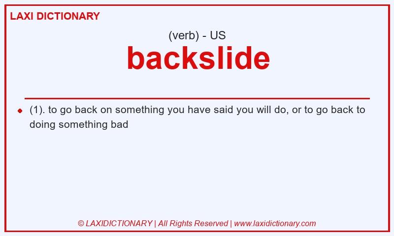 Definition backslide in American English