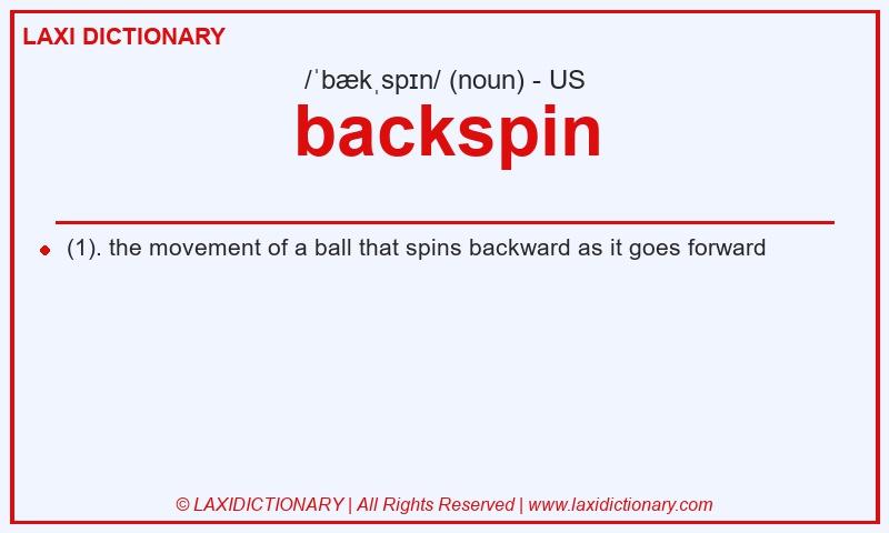 Definition backspin in American English