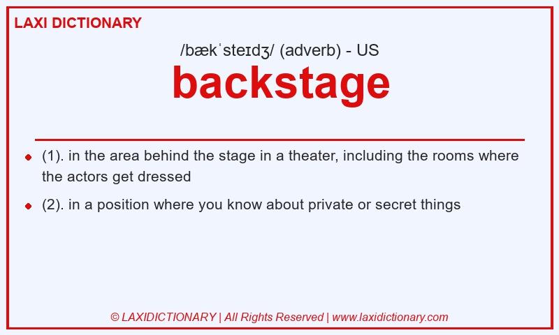 Definition backstage in American English