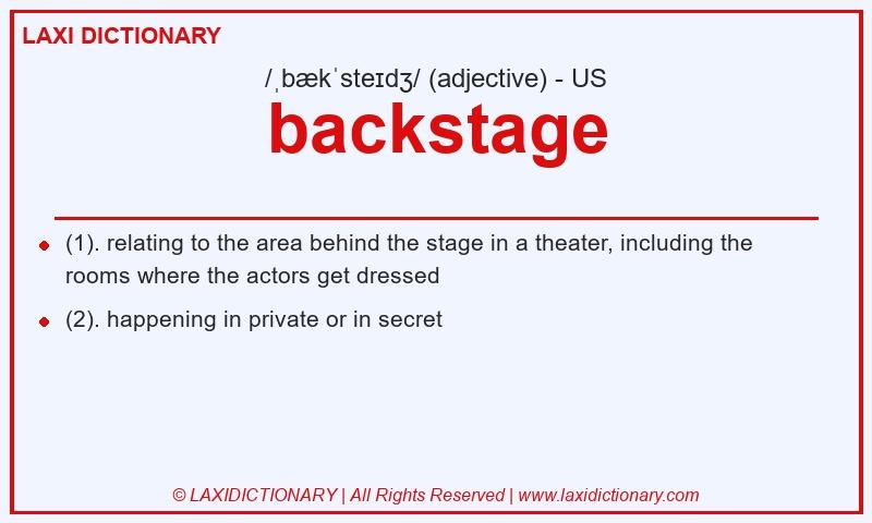 Definition backstage in American English