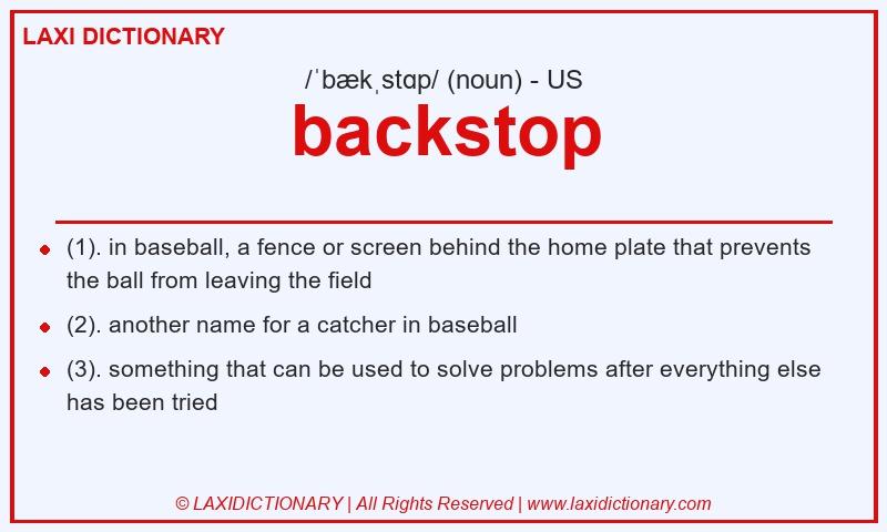 Definition backstop in American English