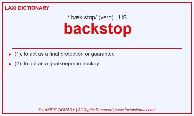 Definition backstop in American English